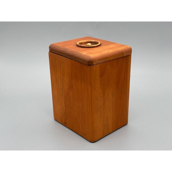 Vintage Hand Painted Wood Canister Pair With Floral Panels | Storage Containers - Picture 11 of 12